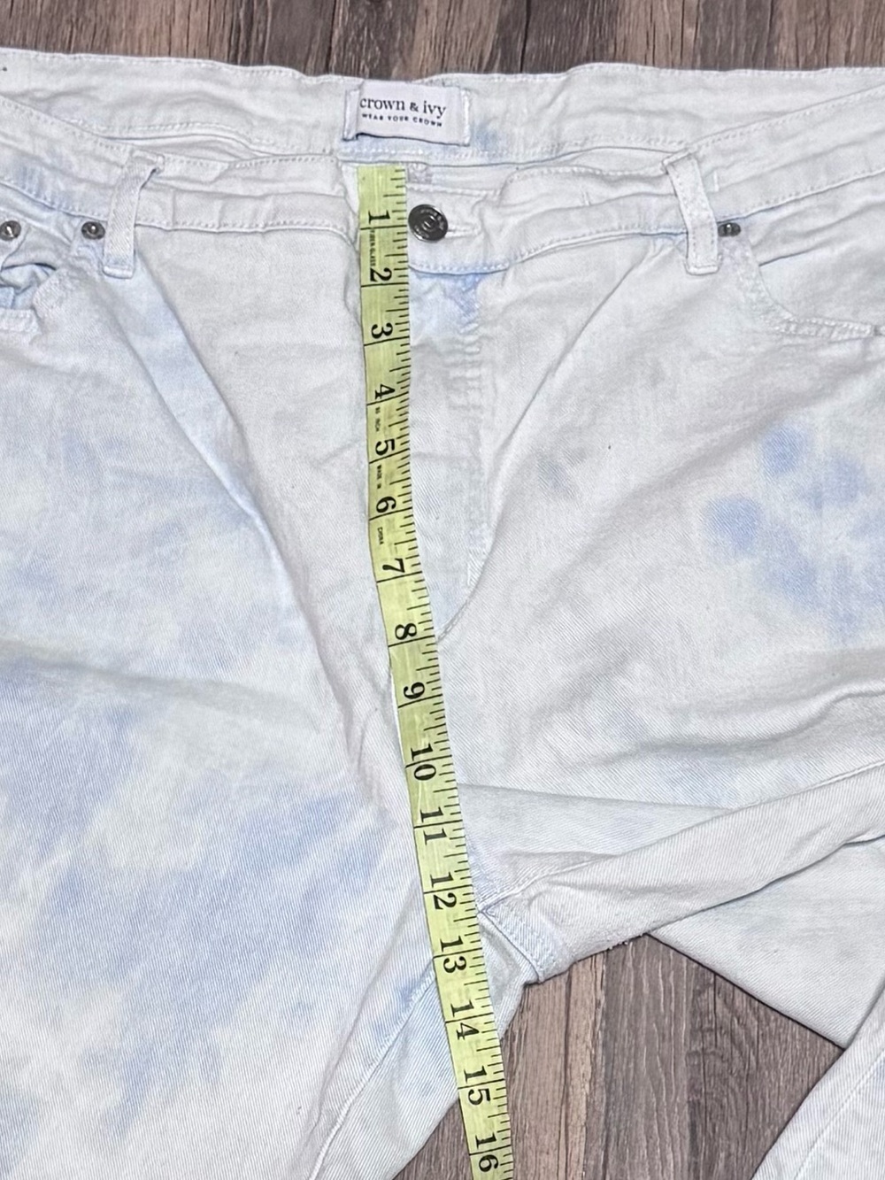 Crown & Ivy High-Rise Vintage Straight Destructed Jeans Women 20W - Picture 12 of 16